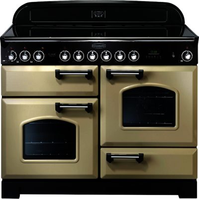 Rangemaster Classic Deluxe 110cm Electric Ceramic 81350 Range Cooker in Cream with Brass Trim and Ceramic Hob Rangemaster Classic Deluxe 110cm Electric Ceramic 81350 Range Cooker in Cream with Brass Trim and Ceramic Hob